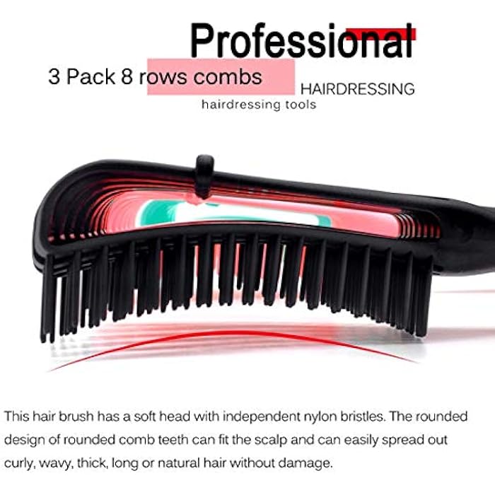 A.DASHER 3 Pack Hair Detangler Brush for Afro America/African Hair Textured 3a to 4c Kinky Wavy/Curly/Coily/Wet/Dry/Oil/Thick/Long Hair, Detangling Brush for Natural Hair, Exfoliating Your Scalp for Beautiful - Image 5
